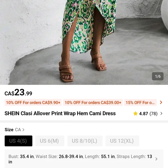 SHEIN Asymmetrical Green and Pink Dress - Picture 5 of 5